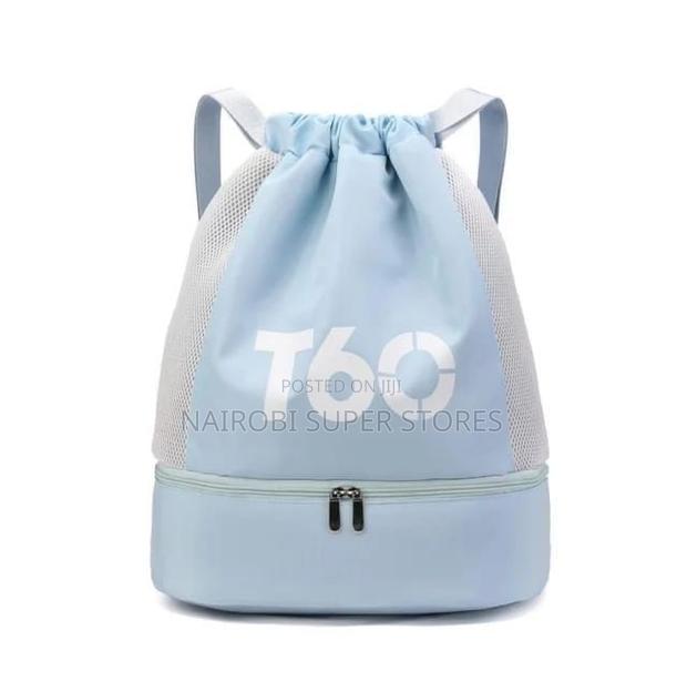 T60 Drawstring Swimming Bag– With Mesh Panels Bottom Zip Compartment - thumbnail 4
