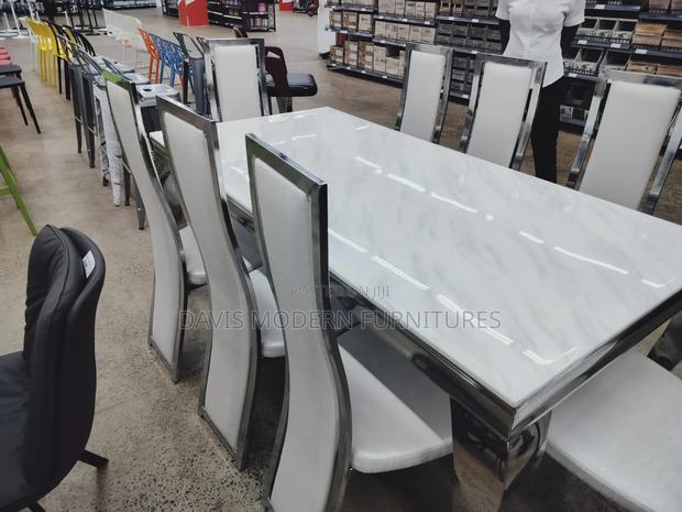 6-Seaters Modern Marble Dining Set