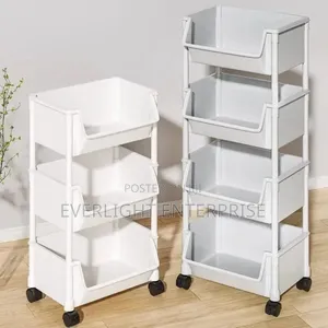 4-Layer Trolley Bookshelf / Kitchen Storage Rack