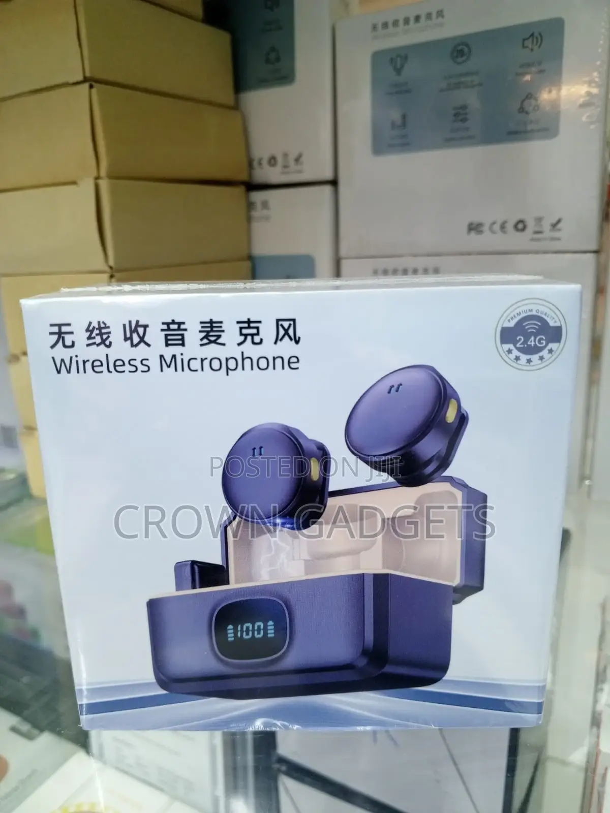 Q8 2mic Wireless Microphone Noise Cancel Led Display Case