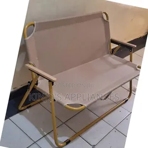 ,Portable Double Seat Camping Chair With Wood Armrest