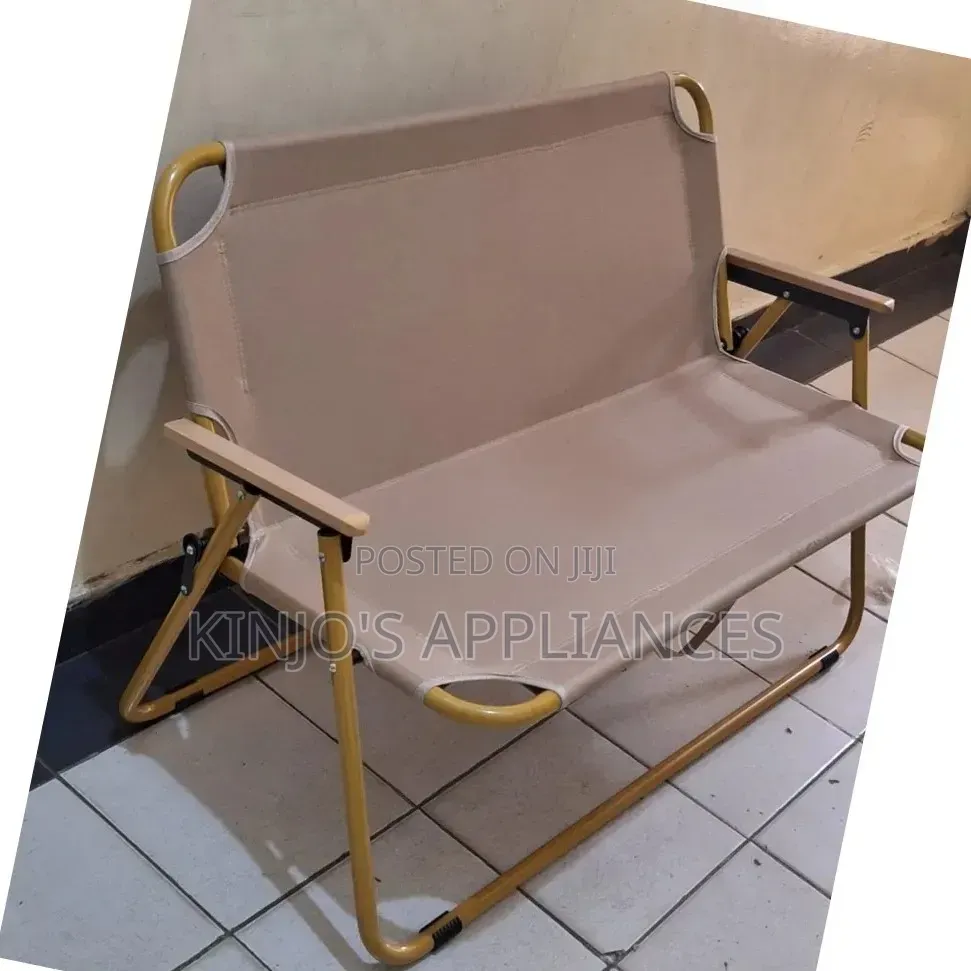 ,Portable Double Seat Camping Chair With Wood Armrest