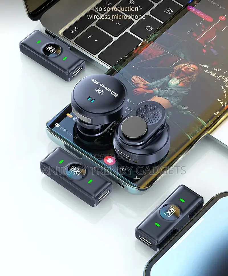 Q8 Dual Wireless Lavalier Mics System, Magnetic Clip Noise Reduction