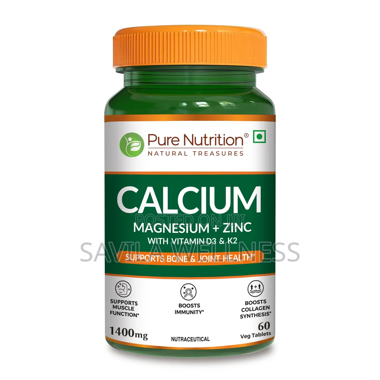 Calcium, Magnesium, Zinc, Vitamins D3k2 60 Tablets