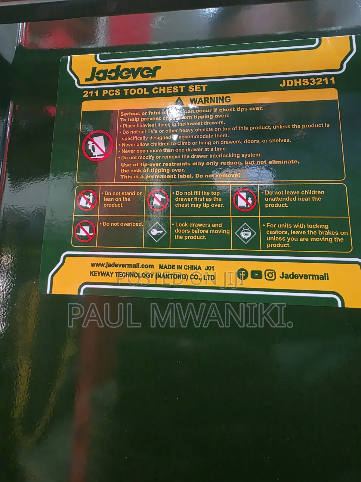 Jadever 211 PCS Tool Chest Set (Jdhs3211)