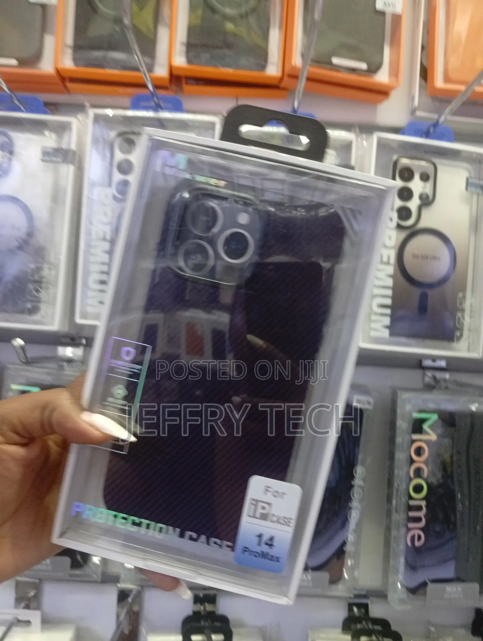 iPhone 14 Pro Max Featuring a Carbon Fiber Style Finish Case