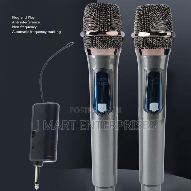 Professional Wireless Microphone Dual Uhf Cordless Dynamic Mic - thumbnail 4