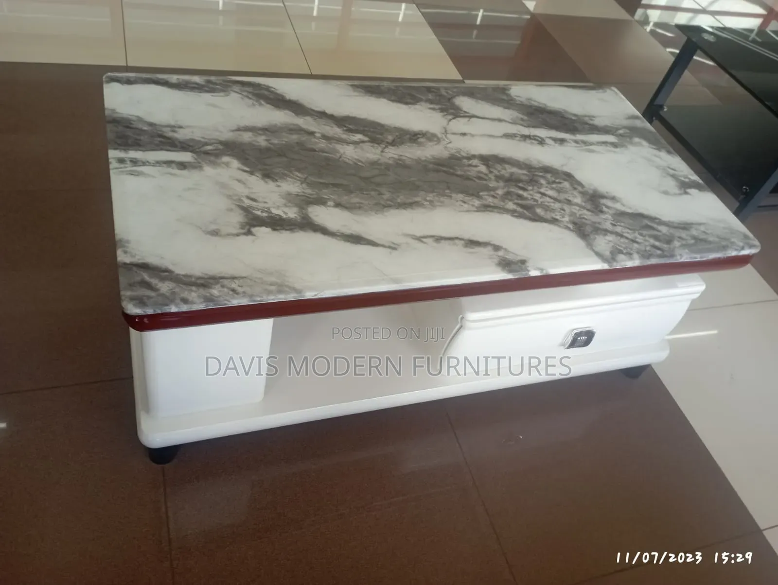 Modern Rectangular Coffee Table With Marble -Top