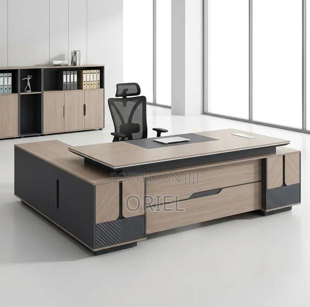 Executive Desks : 2.4m L-Shaped Executive Desk With Drawers - thumbnail 3