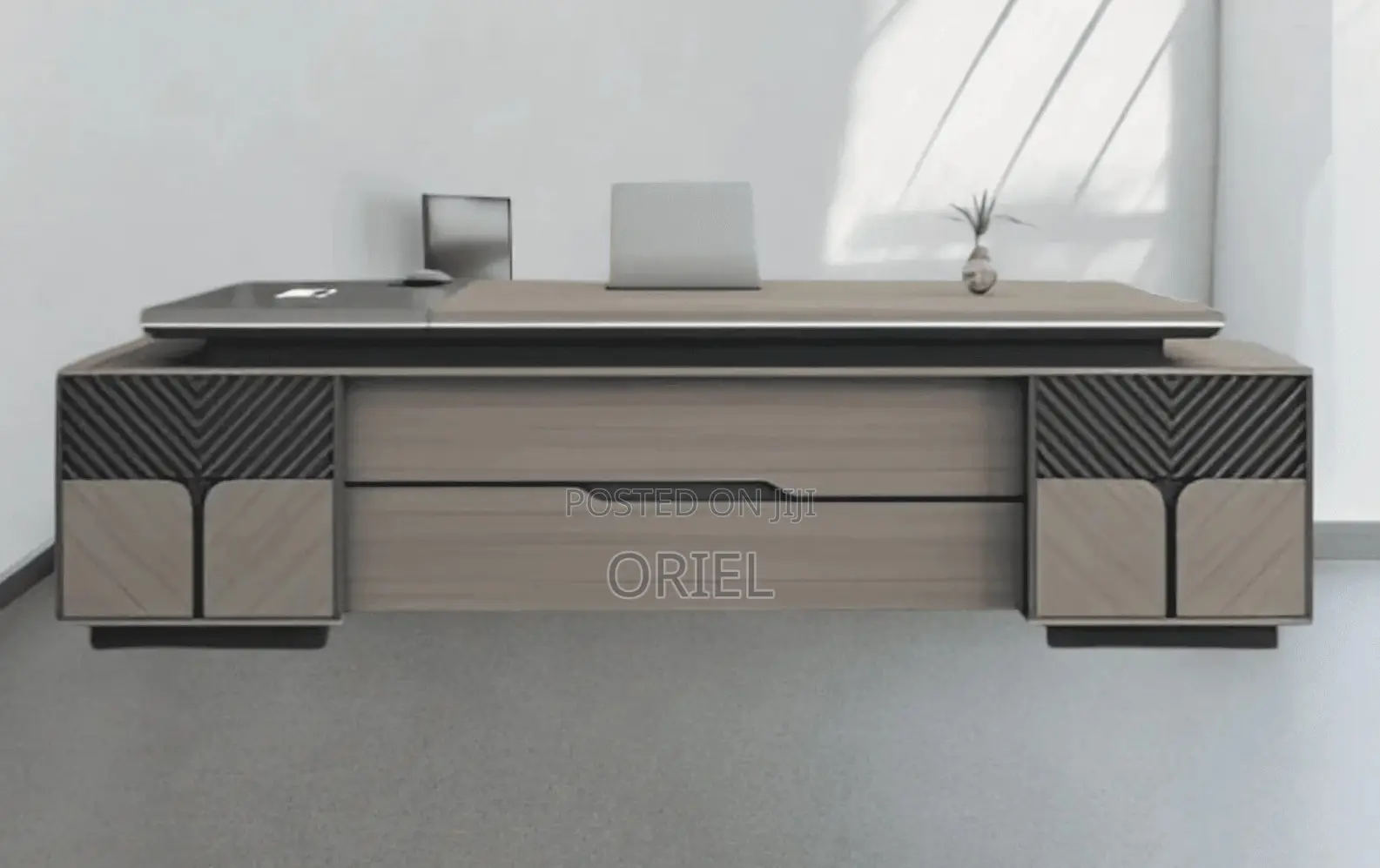 Executive Desks : 2.4m L-Shaped Executive Desk With Drawers