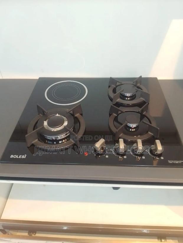 Bolesi Hob 3 Gas Burners +1 Infrared Electric With Gas Sensor
