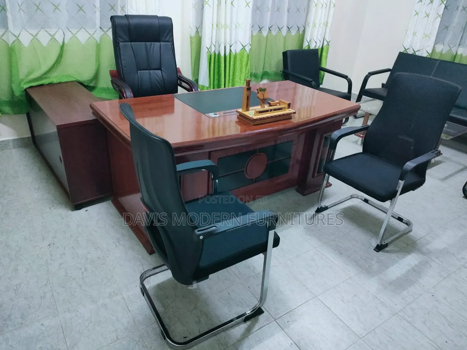 Executive Office Set With Mahogany Veneer Desk