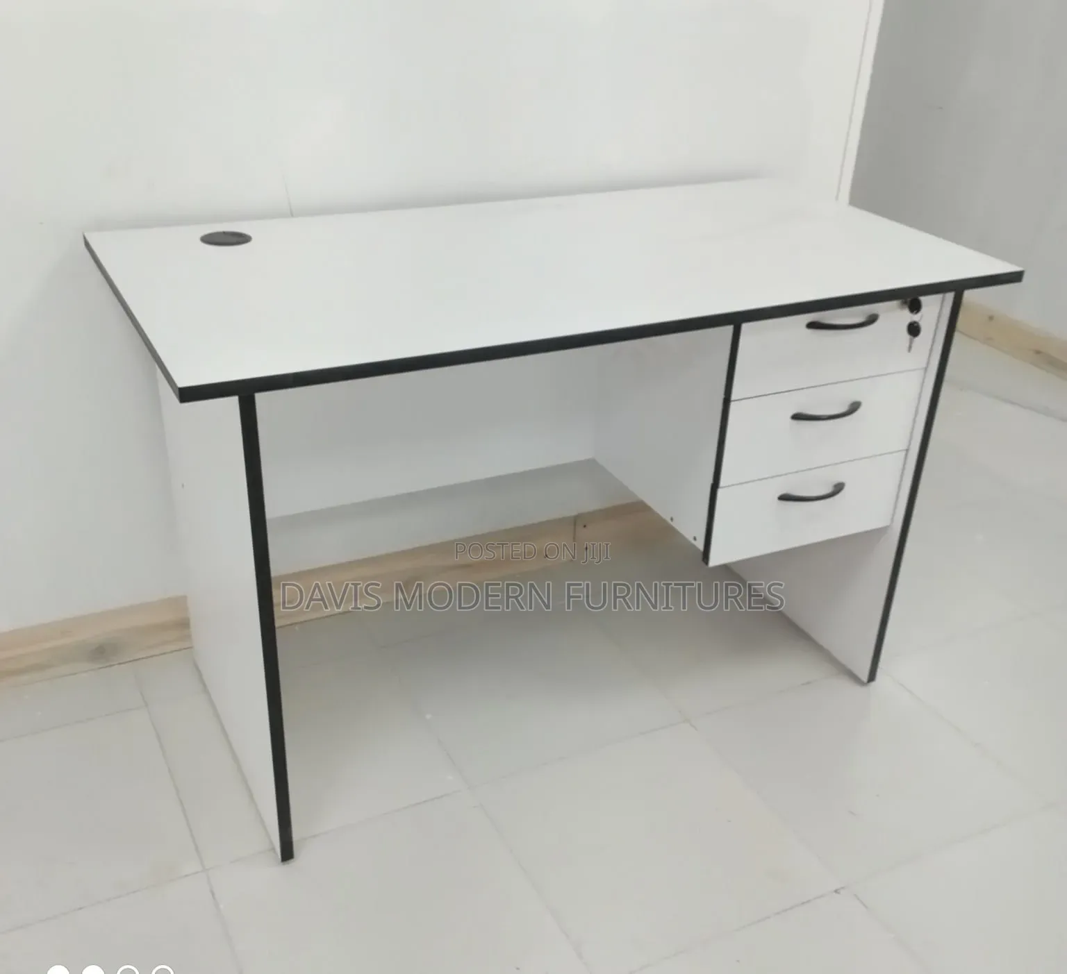 Office Desk With Black Edge Trim