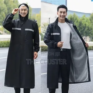 Heavy-duty Waterproof Adult Raincoat With Hood – Long Length (110cm),