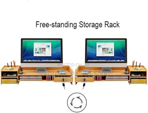 Desktop Computer Bamboo Monitor Stand