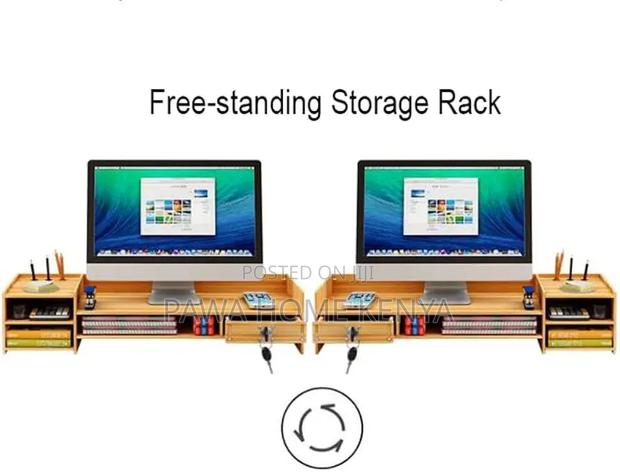 Desktop Computer Bamboo Monitor Stand - thumbnail 5