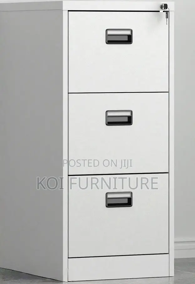 Office Cabinet; Executive Office Cabinet With Three Steel Drawers