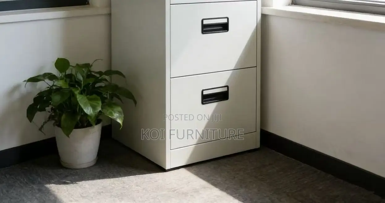 Office Cabinet; Executive Office Cabinet With Three Steel Drawers