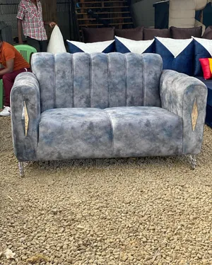 Grey Ribbed Arm Sofa 2 Seater