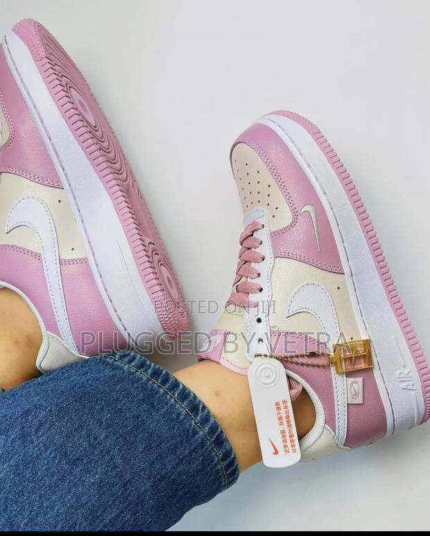 Airforce 1 in a Pink and White Color Scheme Edition.