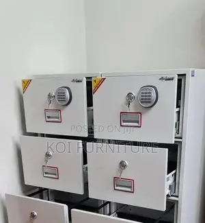 Office Safe; Power Strip Fireproof Executive Safe With 4 Drawers