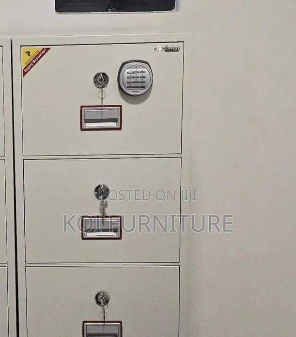 Office Safe; Power Strip Fireproof Executive Safe With 4 Drawers - thumbnail 3
