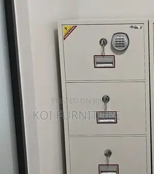 Office Safe; Power Strip Fireproof Executive Safe With 4 Drawers