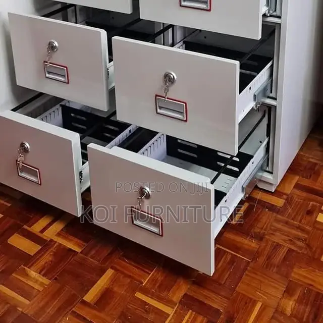 Office Safe; Power Strip Fireproof Executive Safe With 4 Drawers