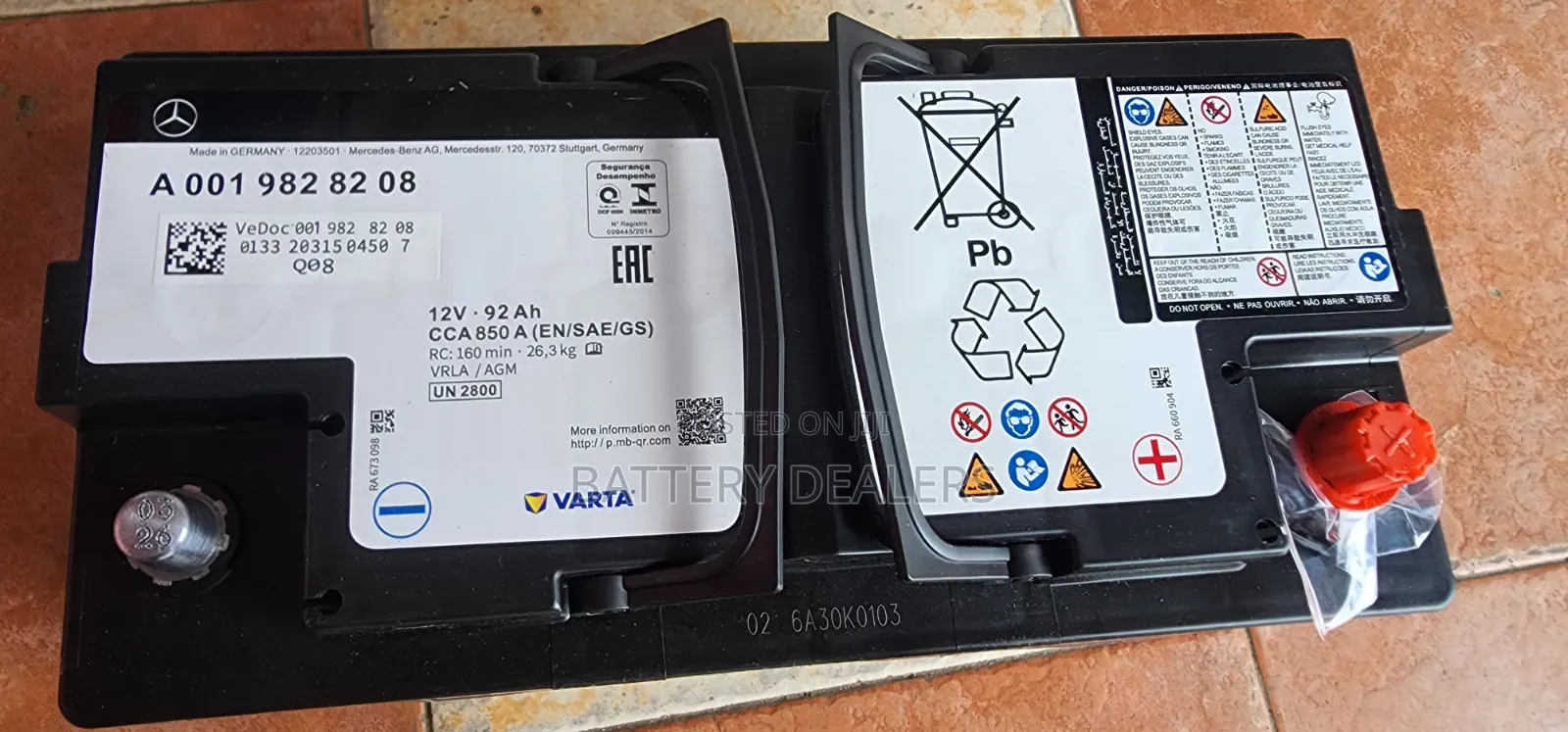 Varta Car Battery Din 92agm, Start Stop, Idle Stop, Istop Car Battery