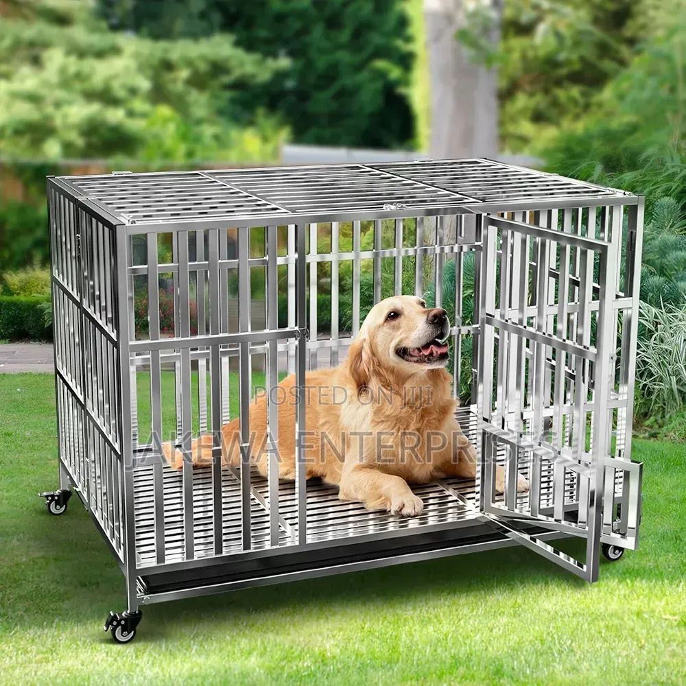Imported Heavy Duty Dog Kennel / Cage + Wheels and Tray Indoor.