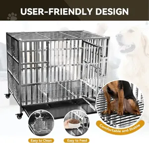 Imported Heavy Duty Dog Kennel / Cage + Wheels and Tray Indoor.