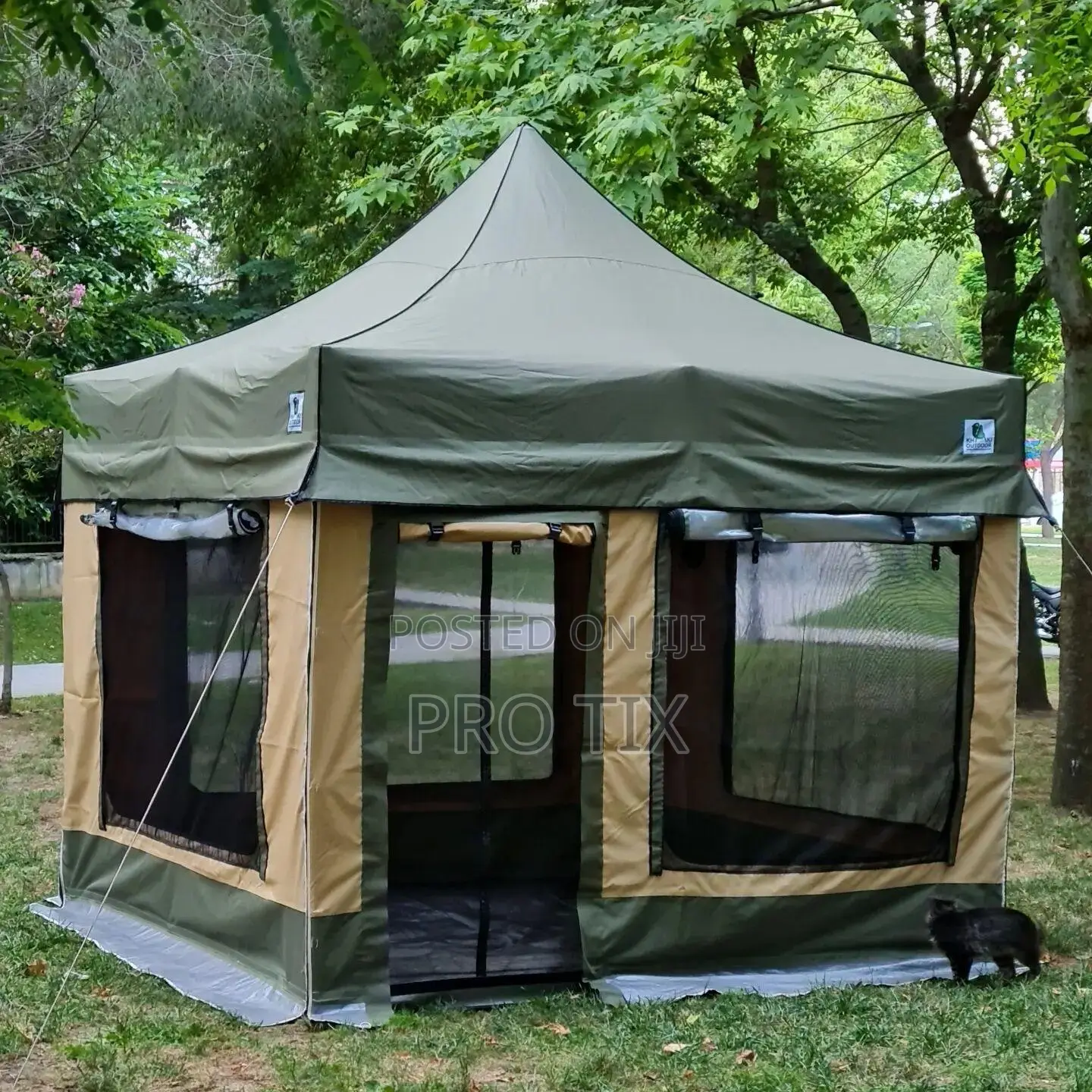 G011 Gazebo Senior Khaki Outdoor Tent Shade Shelter