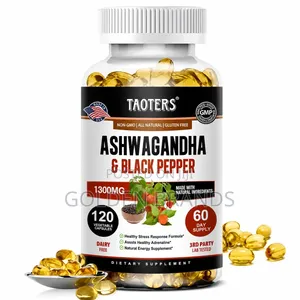 Powerful Ashwagandha 1300mg + Black Pepper for Stress, Energy Focus