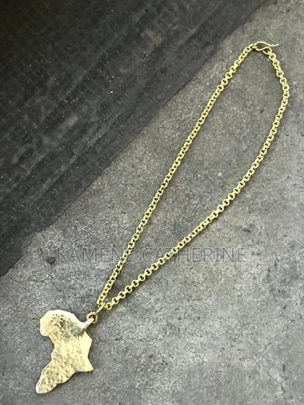 African Brass Coated Chain Necklace
