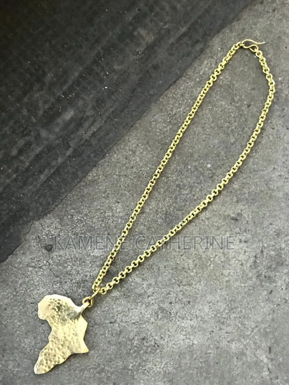 African Brass Coated Chain Necklace