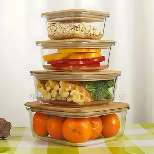 4 In1 Lock Fresh 4pc Heavy Glass Food Storage Containers