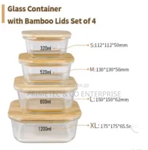 4 In1 Lock Fresh 4pc Heavy Glass Food Storage Containers