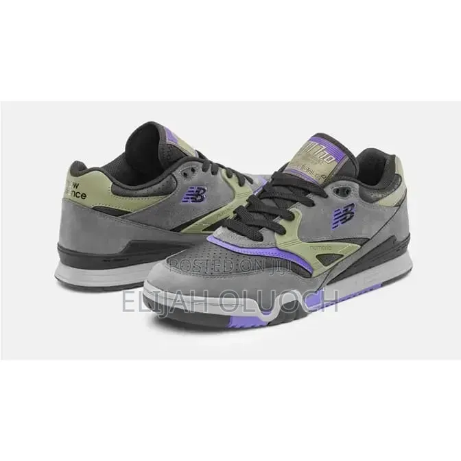 New Balance Numeric 770 Skate Shoes in a Grey, Olive, and Purple