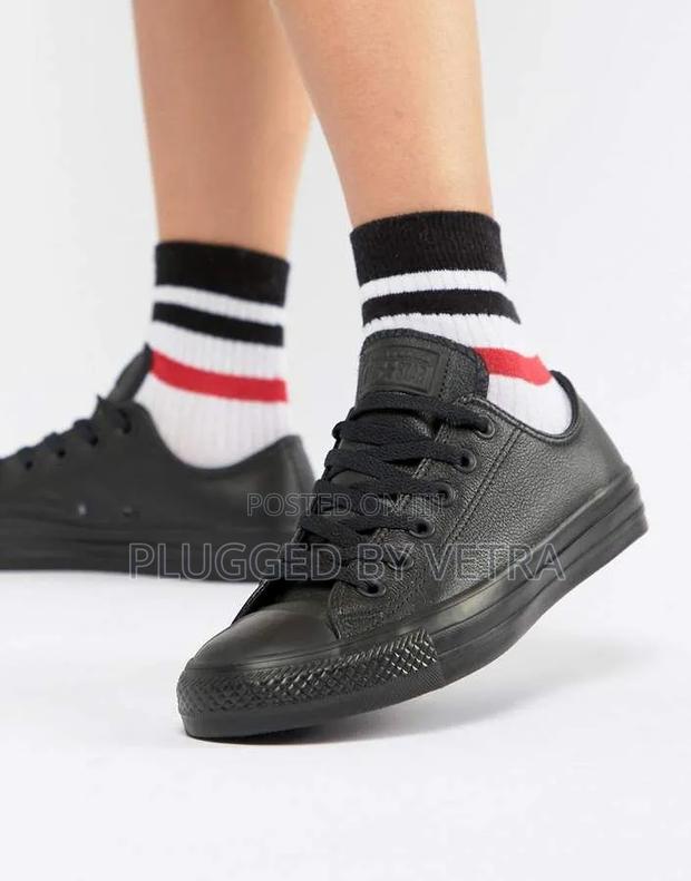 Converse Leather Rubbers in "Black Cat Colourway"