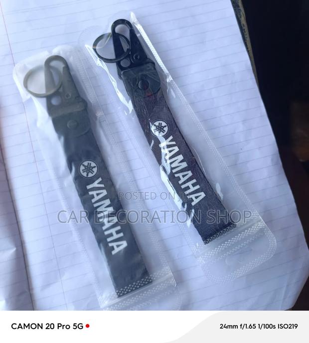 2pc Yamaha Both Sides Embroidered Logo Key Tags Holders - main view