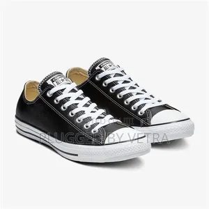 Converse Leather Black/White Rubbers.