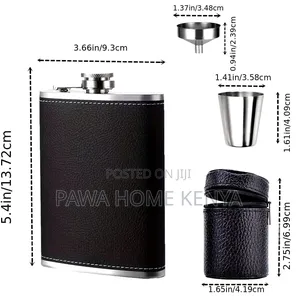 Whiskey Flask Gift Set With 4 Tumblers