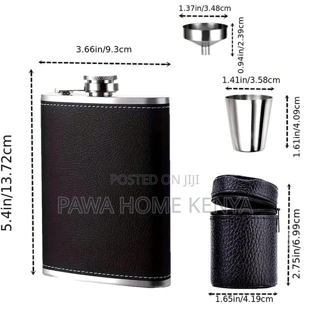 Whiskey Flask Gift Set With 4 Tumblers - thumbnail 3