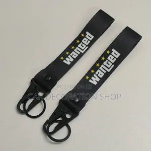 2pc Decorative Motorist Wanted Branded Key Tag Chain