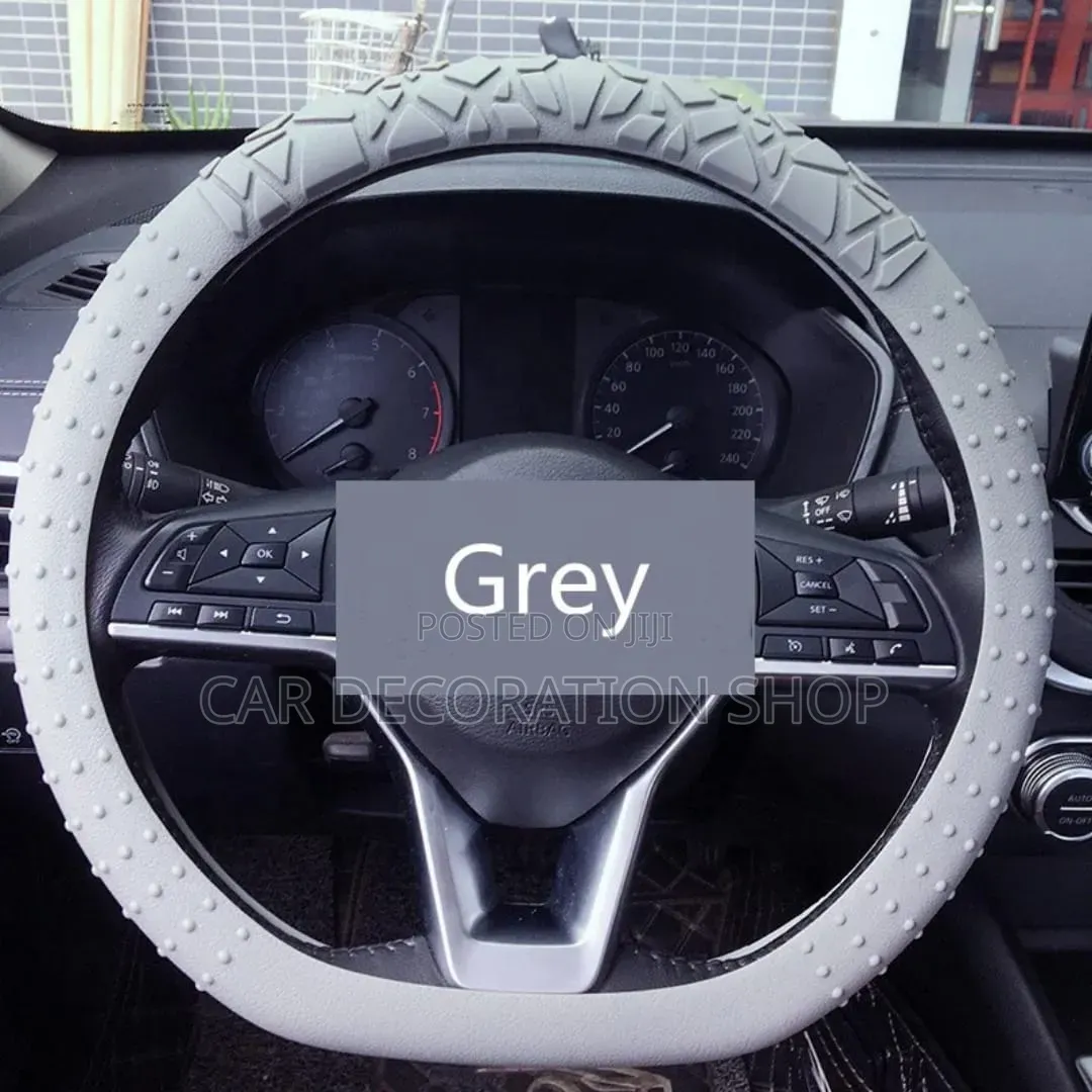 Grey Stretchable Silicone Wear Resistant Comfort Driving Steer Cover