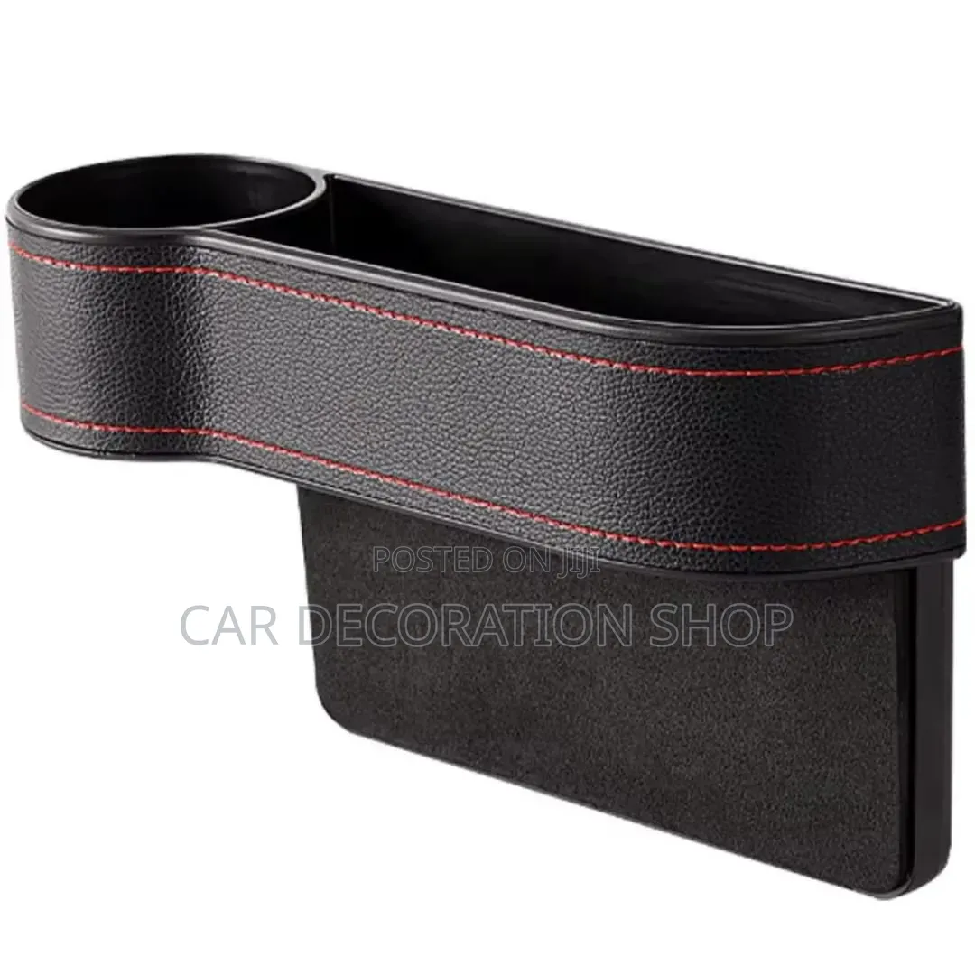 Multifunctional Seat Gap Organizer With Cupphone Holder Leather Finish