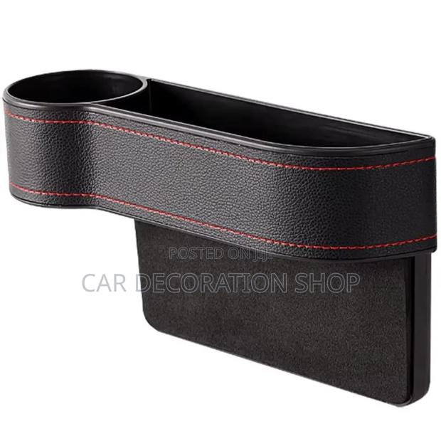 Multifunctional Seat Gap Organizer With Cupphone Holder Leather Finish