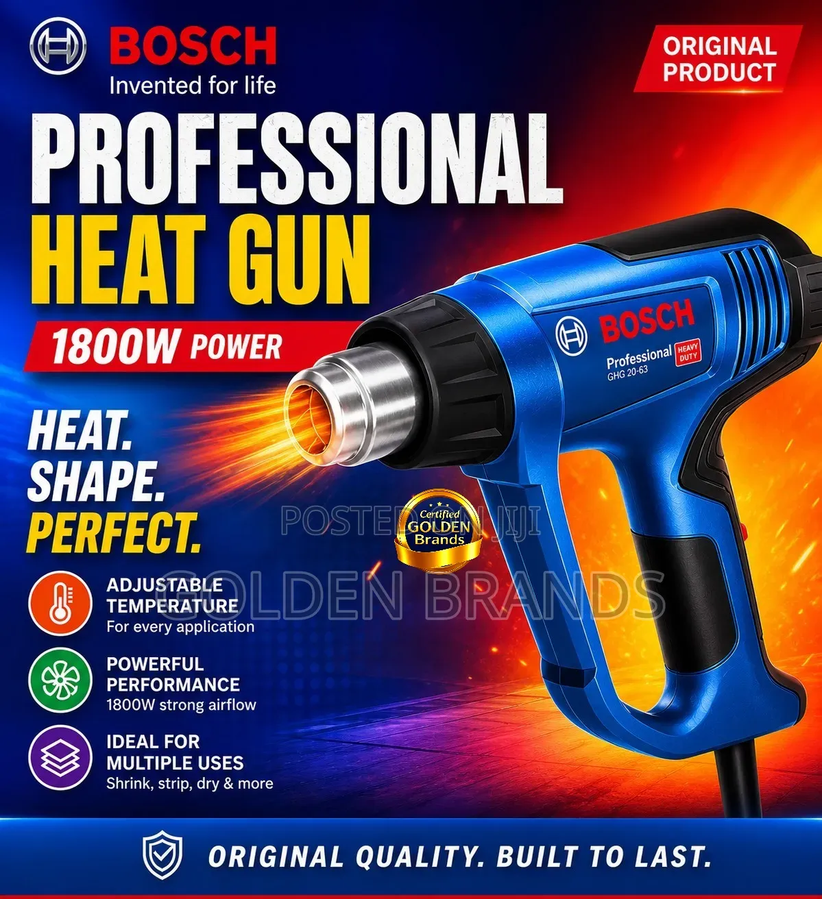 Bosch 1800w Heat Gun–Powerful, Fast Professional Use