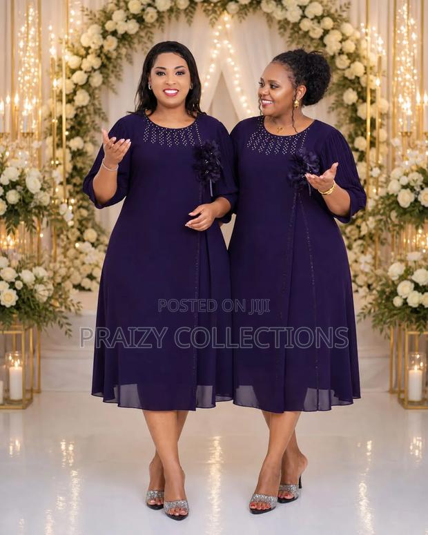 Shift Chiffon Black Purple Dress - thumbnail 4