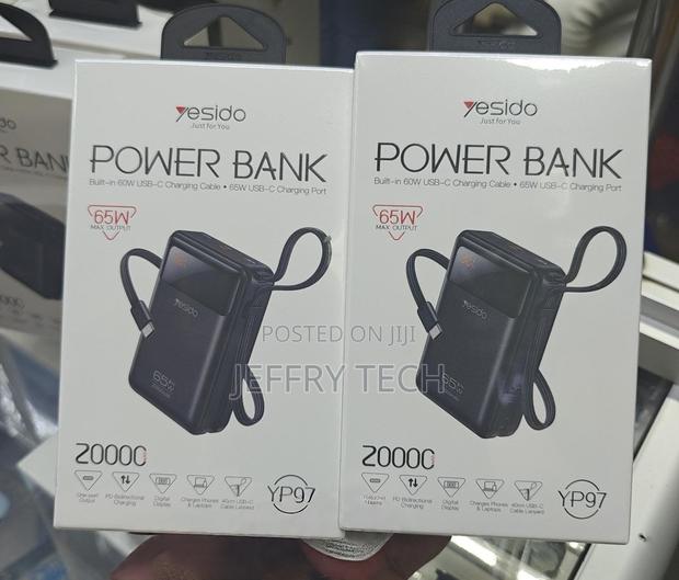Yesido Yp97 20000mah Power Banks Featuring 65w Fast Charging.